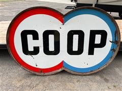 COOP Double-Sided Vintage Porcelain Collector Sign 