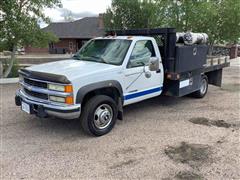 1996 Chevrolet 3500 4x4 Dually Flatbed Service Truck 