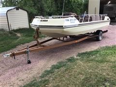 1980 Buccaneer Fiberglass Inboard Motor Boat & Trailer 
