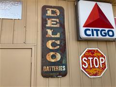 Delco Battery Metal Sign 