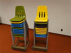 Stackable Chairs W/Dollies 