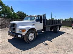 1995 Ford F700 S/A Flatbed Dump Truck 