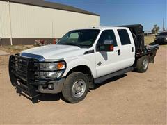 2011 Ford F250 XLT Super Duty 4x4 Crew Cab Flatbed Pickup W/Bale Bed & Cake Feeder 