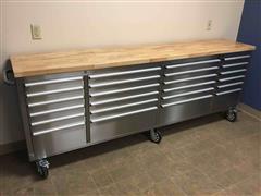 2023 96” Stainless Steel Tool Chest Workbench 