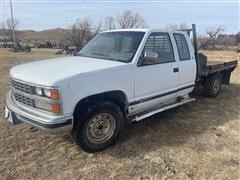 1989 Chevrolet K2500 4x4 Extended Cab Flatbed Pickup 