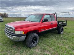 2001 Dodge RAM 1500 SLT Laramie 4x4 Extended Cab Flatbed Pickup 