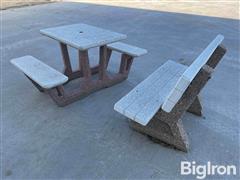 Concrete Formed Bench & Table 