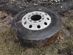 Bridgestone 11R22.5 Truck Tire & Rim 