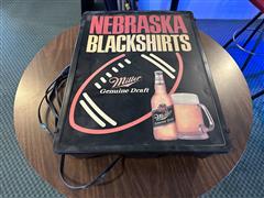 Miller Genuine Draft Nebraska Blackshirts Lighted Sign 