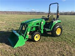 2021 John Deere 2032R MFWD Compact Utility Tractor W/220R Loader 