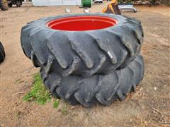 18.4-38 Tires/Rims - Duals For Tractor 