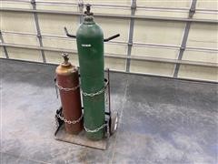 Oxy Acetylene Bottles On Cart 