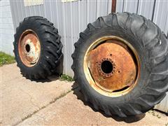 Goodyear 18.4-34 Rear Tractor Tires & Rims 