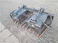 Virnig Rock/Tree Bucket Skid Steer Grapple With Tube Teeth 