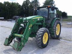 2014 John Deere 6115D MFWD Tractor W/Loader 