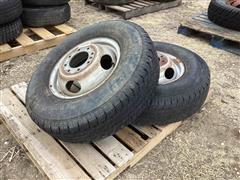 Discover Cooper Radial 235/85R16 Tires On 8 Hole Dually Trailer Rims 