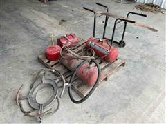 Portable Air Tanks, Air Blaster, & Vintage Saw Blade 