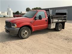 2003 Ford F350 XL Super Duty 2WD Flatbed Truck W/Power Tailgate 