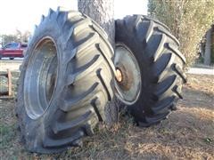 B F Goodrich 20.8 - 38 Tractor Dual Tires & 9 Bolt Rims 