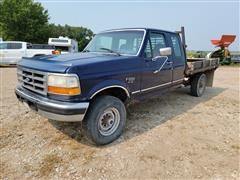 1995 Ford F250 4x4 Extended Cab Flatbed Pickup 