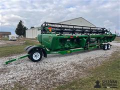 2014 John Deere 630FD 30' Flex Draper Head W/Header Cart 