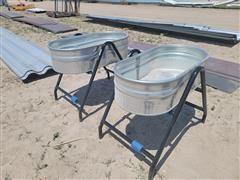 Behlen Galvanized Oblong Water Tanks W/Stands 