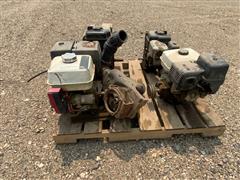 Lot Of 4 Small Engines W/1 Cast Pump 