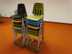 Stackable Chairs W/Dollies 