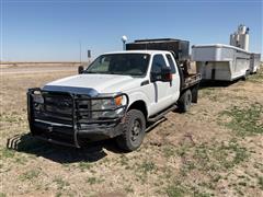 2011 Ford F250 4x4 Extended Cab Flatbed Pickup W/1-Ton Welker Caker 