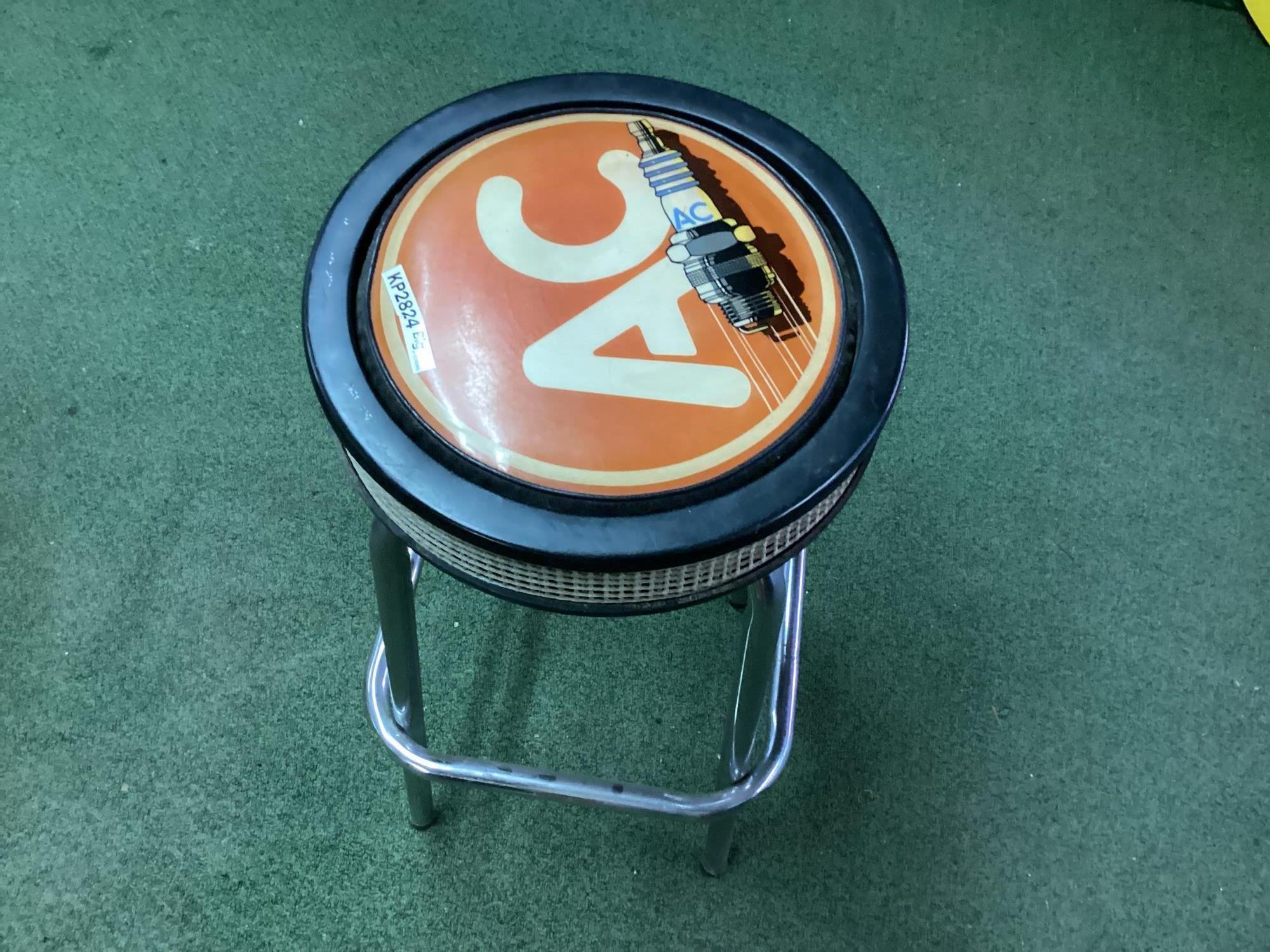 AC Spark Vintage Shop Stool W/padded Seat In Style Of Air Breather 