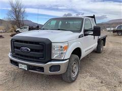 2015 Ford F250 Super Duty 4x4 Extended Cab Flatbed Pickup 