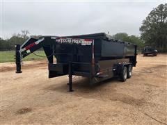 2021 Texas Pride DT716216KGN 16’ T/A Gooseneck End Dump Trailer 
