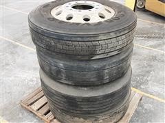 Goodyear & Michelin 295/75R22.5 Tires W/rims 