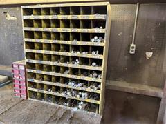 Assorted Nuts And Bolts w/ Storage Cabinets 