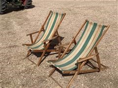 Antique Wooden Lawn Chairs 