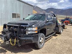2007 Chevrolet Silverado 3500 HD 4x4 Extended Cab Flatbed Pickup 