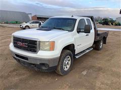 2011 GMC Sierra 3500 SLE 4x4 Extended Cab Flatbed Pickup 