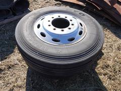 11R24.5 Tires W/Aluminum Hub Pilot Rims 