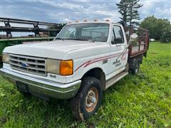 1991 Ford F350 4x4 Flatbed Pickup 