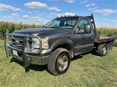 2006 Ford F350 XLT Super Duty 4x4 Flatbed Pickup W/Bale Bed 