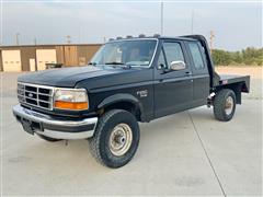 1997 Ford F250 4x4 Extended Cab Flatbed Pickup 