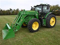 2016 John Deere 6155R MFWD Tractor W/Loader 