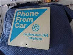 Southwestern Bell Telephone 24"X24" Phone By Car Sign 