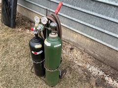 Smith Oxygen Acetylene Torch Set W/tanks & Cart 