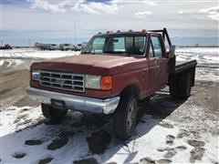 1989 Ford F350 4x4 Flatbed Pickup 