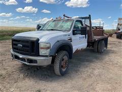 2008 Ford F550 XL Super Duty 4x4 Flatbed Truck 