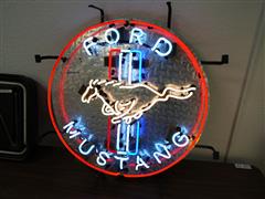 25" Diameter Ford Mustang Neon Sign 