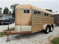 1989 K.O T/A Bumper Hitch Livestock Trailer 