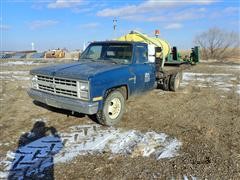 1988 Chevrolet Custom Deluxe 30 2WD Dually Flatbed Truck W/500 Gallon Poly Tank & Pump 
