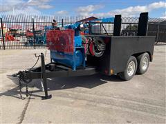 2012 MGS 14' T/A Equipment Trailer w/ Air Compressor & Retractable Hose Reel 